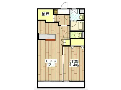 グランシャトーII 405(1LDK/4階)の間取り写真