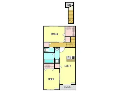 ＪＲ東北本線 館腰駅 徒歩18分 2階建 新築(2LDK/2階)の間取り写真