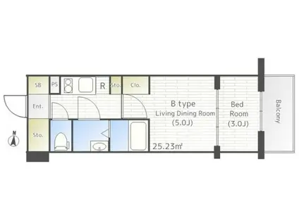 HW.HILLS 森下(1K/3階)の間取り写真