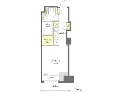 プライムメゾン森下ウエスト(ワンルーム/3階)の間取り写真
