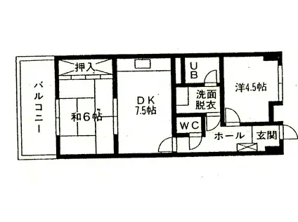 サンシャイン諸藤(2DK/5階)の間取り写真
