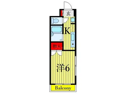 ペルラ西葛西(1K/3階)の間取り写真