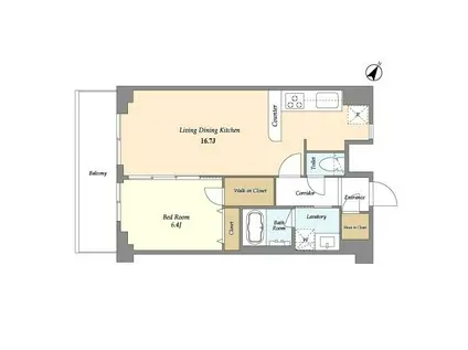 アソシエール大倉山(1LDK/4階)の間取り写真