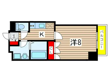 ラ・ブランカ(1K/8階)の間取り写真