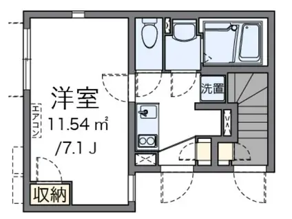 シンフォニア(1K/1階)の間取り写真