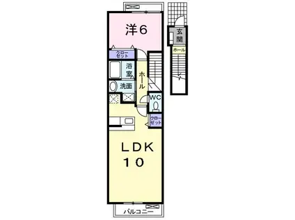 アウローラ・ブリッサ(1LDK/2階)の間取り写真