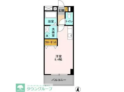 ヴィルポート21(ワンルーム/2階)の間取り写真