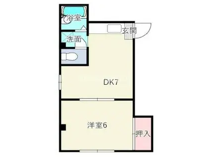 MIハイツ(1DK/2階)の間取り写真