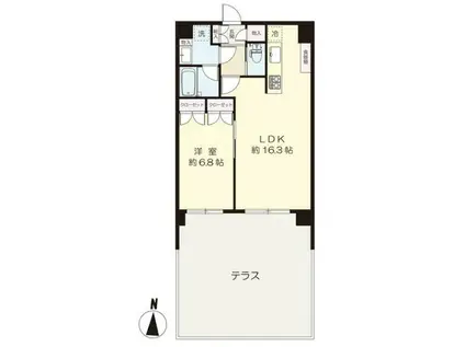 フェリシア(1LDK/1階)の間取り写真