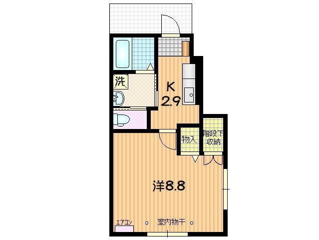 ルーブル大沼II(1K/1階)の間取り写真