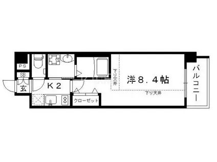 ベラジオ京都駅東(1K/3階)の間取り写真