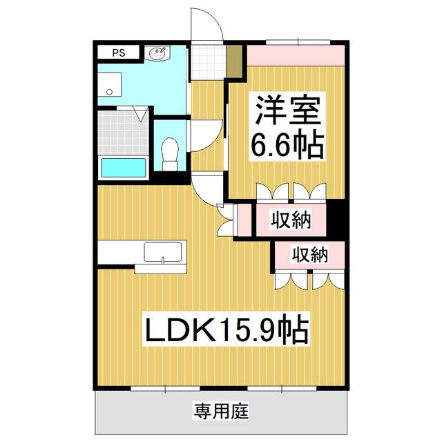 サンパレス高森(1LDK/1階)の間取り写真