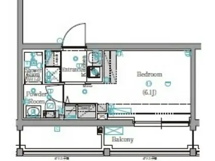 ビーシティアパートメント立川タップ(ワンルーム/5階)の間取り写真