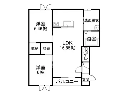 PETA FRAIF(2LDK/1階)の間取り写真