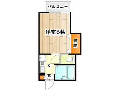 ヒルズ北條(1K/2階)の間取り写真