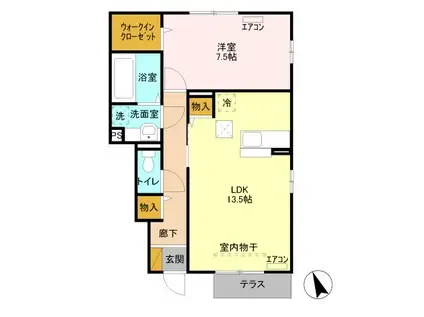 LE-CIEL(1LDK/1階)の間取り写真