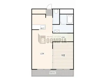 パインリーフ長森本町(1LDK/2階)の間取り写真