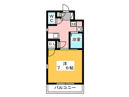 ハイウェイサイド初生(1K/3階)の間取り写真