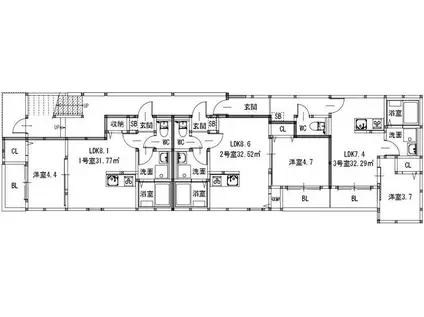 メゾンクレール新町(1LDK/2階)の間取り写真