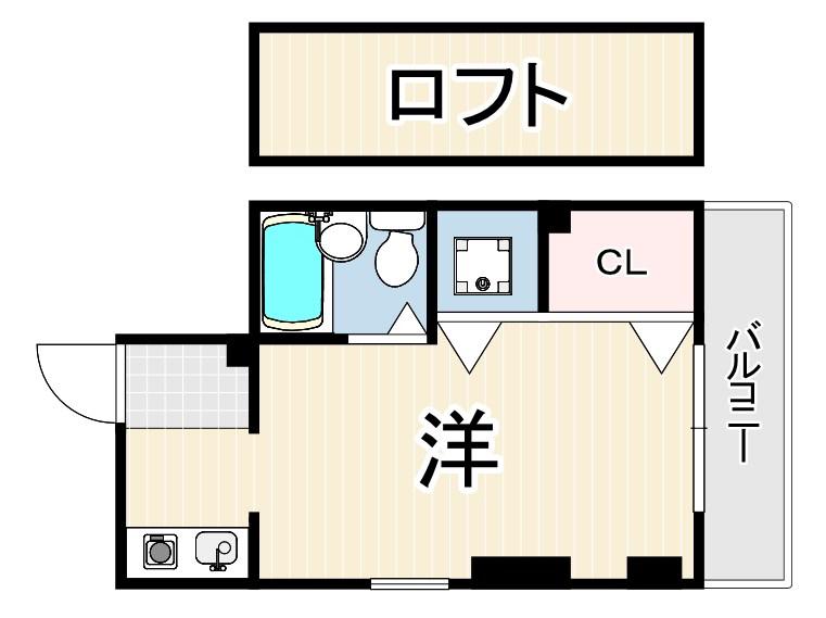 MARSH門戸(ワンルーム/3階)の間取り写真