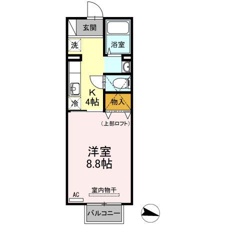 FLATSHIIRAGI(1K/2階)の間取り写真