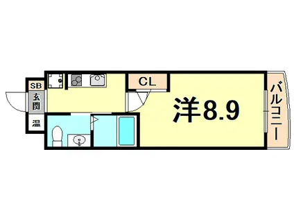 セレニテ西宮本町(1K/6階)の間取り写真