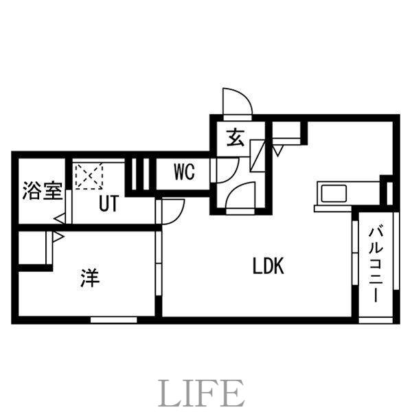 LA VITA COMODO SAPPORO(1LDK/3階)の間取り写真
