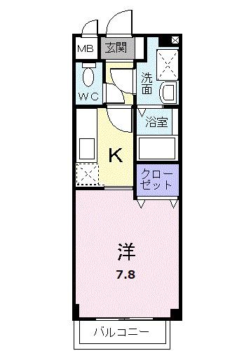 ツァール アインス(1K/1階)の間取り写真