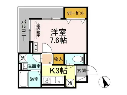 パル・リアン(1K/3階)の間取り写真