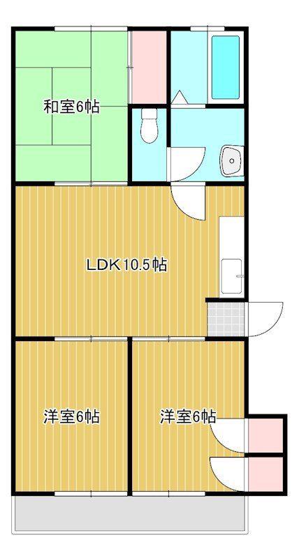 ダイドー2番館(3LDK/2階)の間取り写真