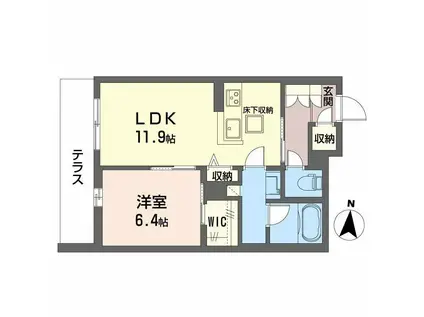 ラパネージュ(1LDK/1階)の間取り写真