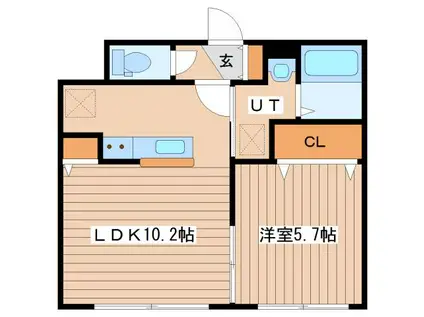 RITZ GRANDE手稲駅前(1LDK/1階)の間取り写真