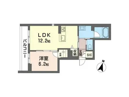 クオレール流山CP(1LDK/1階)の間取り写真