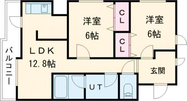 りら・ガーデン・ときわ(2LDK/3階)の間取り写真