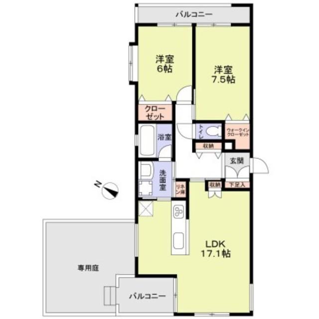 さくらガーデン(2LDK/1階)の間取り写真
