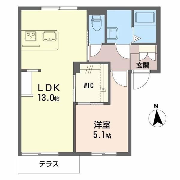 アネックス上野芝(2DK/1階)の間取り写真