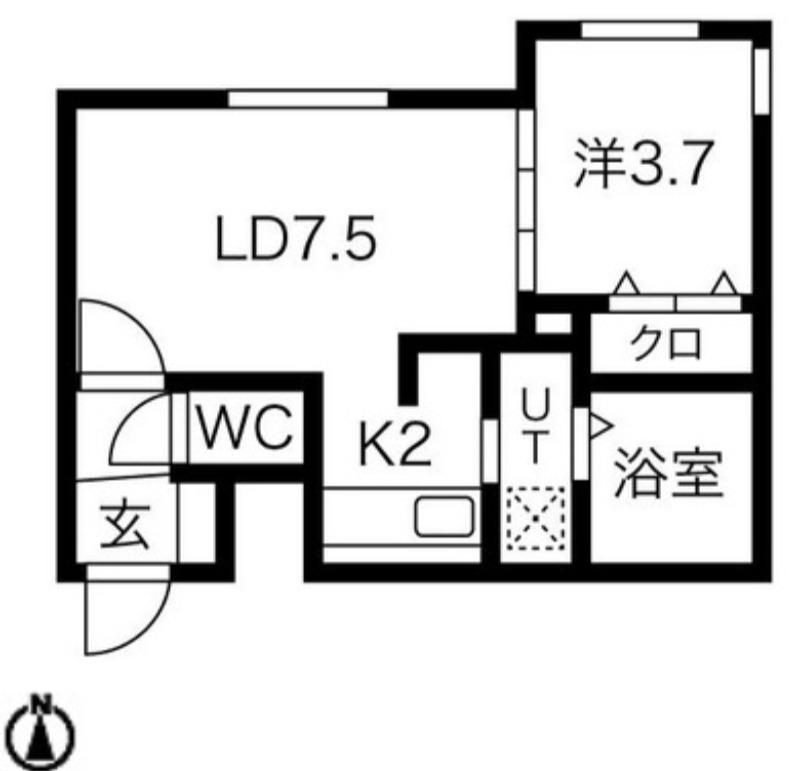 FーHOUSE発寒(1LDK/3階)の間取り写真