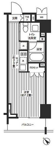 レジディア渋谷(ワンルーム/10階)の間取り写真