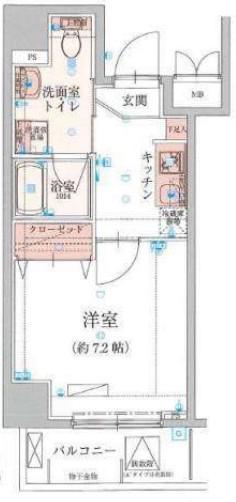 リヴシティ向島ツリービュー(1K/4階)の間取り写真