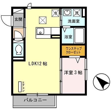 アベニール千里(1LDK/1階)の間取り写真