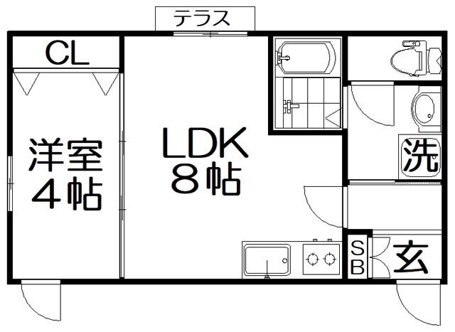 HALELEA(1K/1階)の間取り写真
