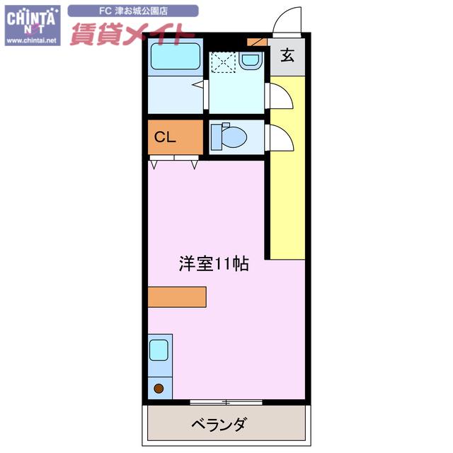SHALOM SQUARE(ワンルーム/3階)の間取り写真
