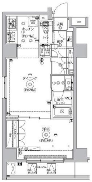 セジョリ武蔵関(1LDK/5階)の間取り写真
