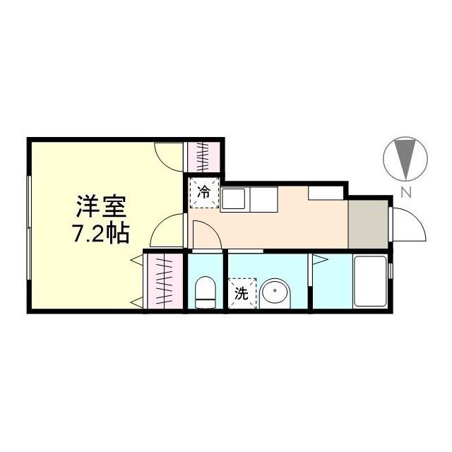 CASA ウエスト(1K/1階)の間取り写真