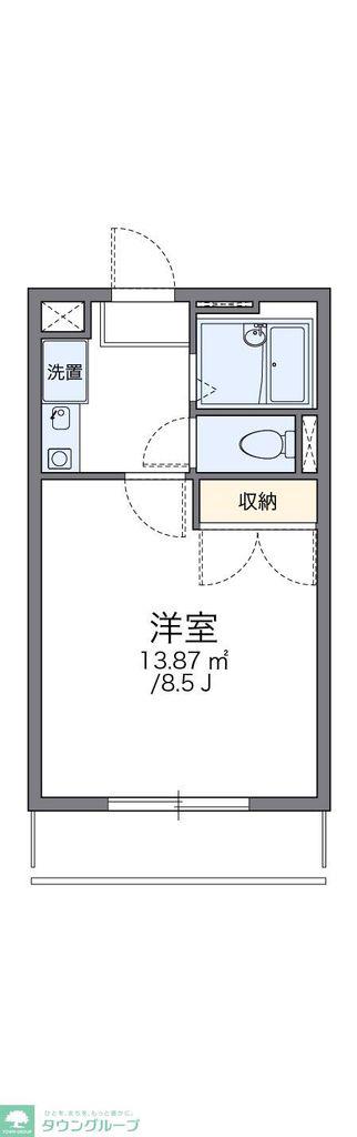 レオパレス城北C(1K/2階)の間取り写真
