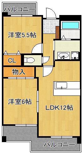 サンシティ・アヴァンテ(2LDK/3階)の間取り写真