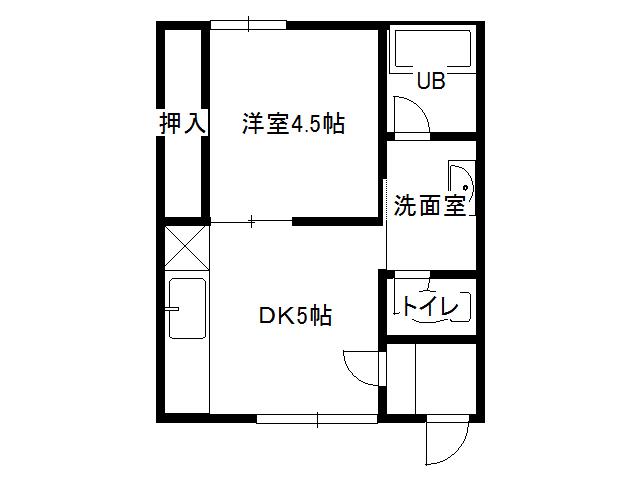 ハイツたんぽぽ(1DK/1階)の間取り写真