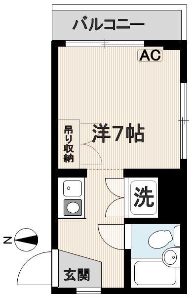 メゾンブロア(ワンルーム/2階)の間取り写真