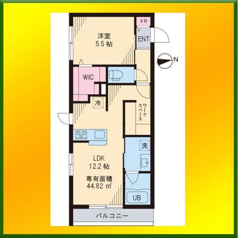 セレーナ柳沢(1LDK/3階)の間取り写真
