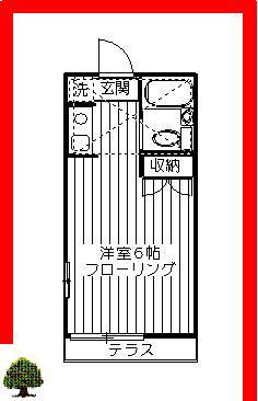 ジュネスハイム(ワンルーム/1階)の間取り写真